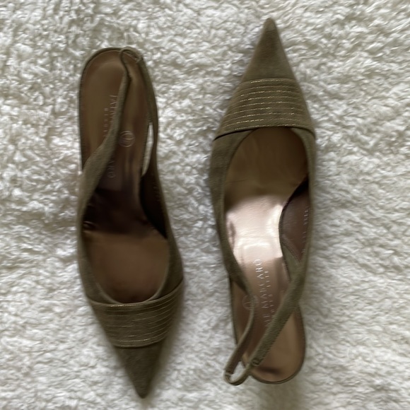 Jaime Mascaro Suede Angelia Neit Heels in Green/Brown Size-EU 41/USA 10 NWT - Picture 5 of 14